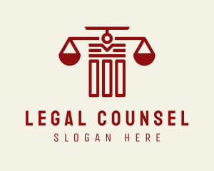 Pillar Legal Scales logo design