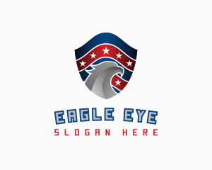 Metallic Eagle Shield logo design