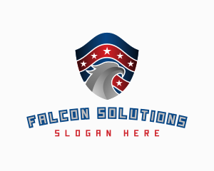 Metallic Eagle Shield logo design