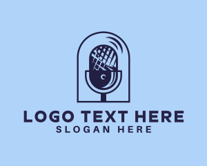 Singer - Microphone Media Podcast logo design