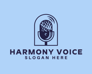 Singing - Microphone Media Podcast logo design