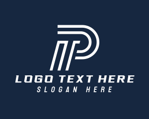 Stroke - Modern Industrial Letter P logo design