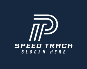 Track - Modern Industrial Letter P logo design