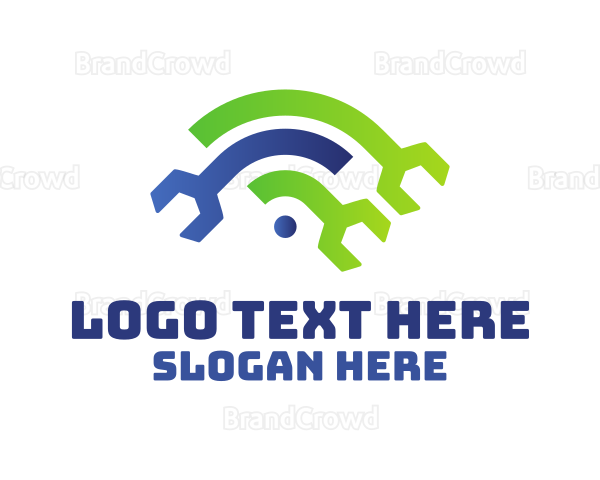Gradient Wifi Wrench Logo