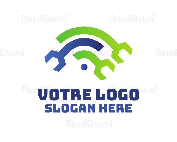 Gradient Wifi Wrench Logo