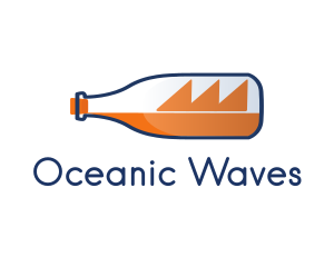 Vessel - Bottle Seafarer Ship logo design