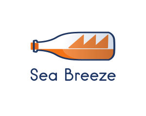 Bottle Seafarer Ship logo design