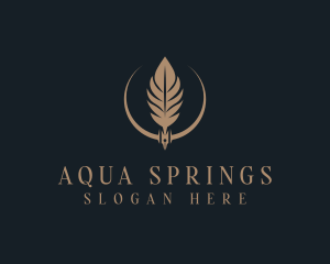 Fountain Pen Feather Writing logo design