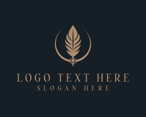 Publishing  Company - Fountain Pen Feather Writing logo design