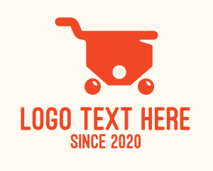 Supermarket - Orange Price Tag Cart logo design