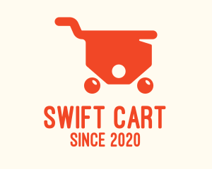 Orange Price Tag Cart logo design