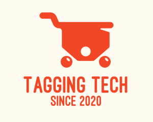 Orange Price Tag Cart logo design