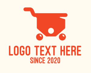 Mall - Orange Price Tag Cart logo design