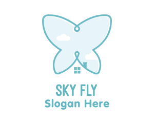 Butterfly House Sky logo design