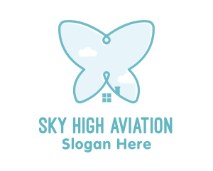 Butterfly House Sky logo design