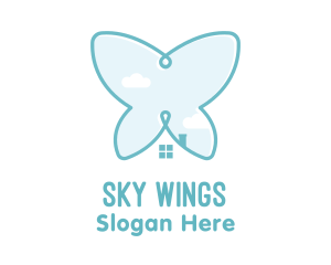 Butterfly House Sky logo design