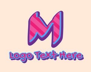 Pop - Pop Graffiti Art Letter M logo design