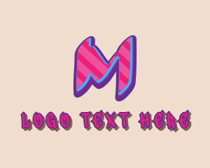 Art - Pop Graffiti Art Letter M logo design
