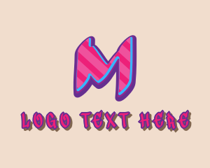 Graffiti Art - Pop Graffiti Art Letter M logo design