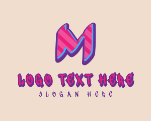 Music Label - Pop Graffiti Letter M logo design