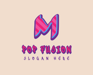 Pop - Pop Graffiti Letter M logo design