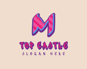 Hip Hop - Pop Graffiti Letter M logo design