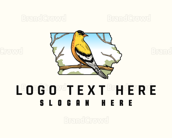 Iowa Goldfinch Bird Logo