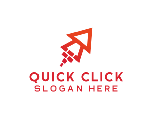 Click - Red Arrow Rocket logo design