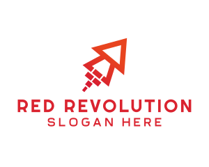 Red Arrow Rocket logo design