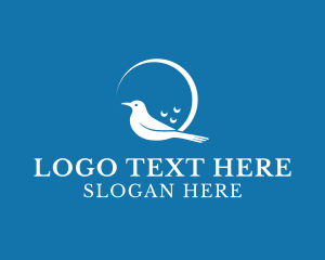 Pigeon - Moon Bird Pet logo design