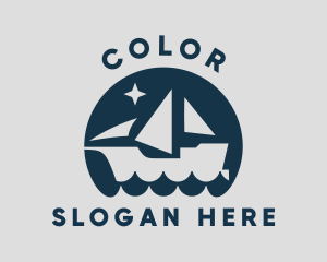 Ship Ocean Wave Logo