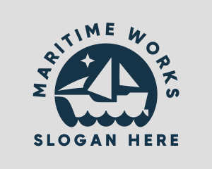 Ship Ocean Wave logo design