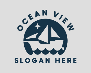 Ship Ocean Wave logo design