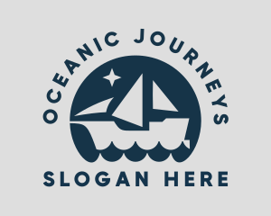 Ship Ocean Wave logo design