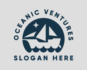 Ship Ocean Wave logo design