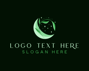 Spiritual - Plant Leaf Moon logo design