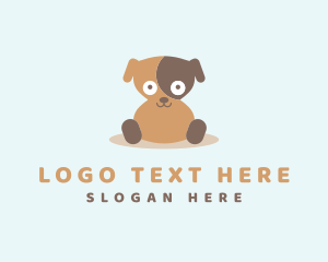 Pup - Happy Sitting Dog logo design