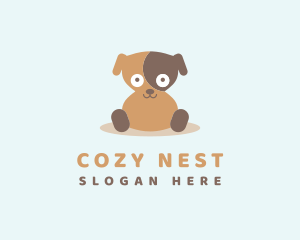 Happy Sitting Dog logo design