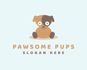 Happy Sitting Dog logo design
