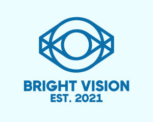 Pupil - Blue Eye Outline logo design