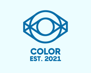 Optics - Blue Eye Outline logo design