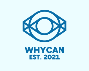 Optometrist - Blue Eye Outline logo design