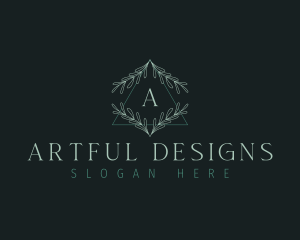 Floral Wreath Leaves logo design