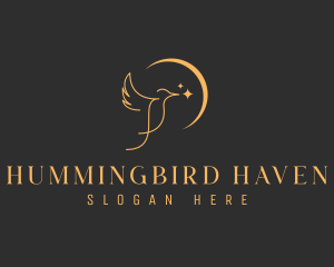 Hummingbird - Aviary Hummingbird Moon logo design