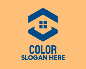 Window - Blue House Hexagon Realtor logo design