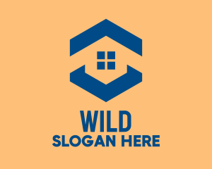 Blue House Hexagon Realtor logo design
