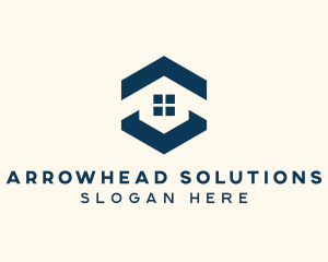 Blue House Hexagon Realtor logo design