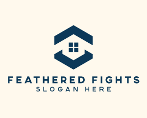 Blue House Hexagon Realtor logo design