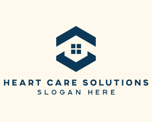 Blue House Hexagon Realtor logo design