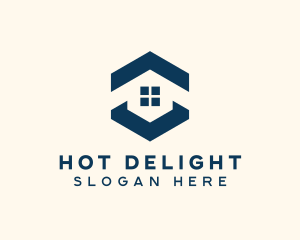 Blue House Hexagon Realtor logo design